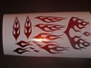 Flame Helmet Graphic Decals Chrome Colors