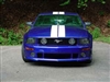Blue Mustang w/ White 6" Rally Stripes