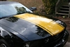Black Mustang w/ Yellow 20" Hood Rally Stripe