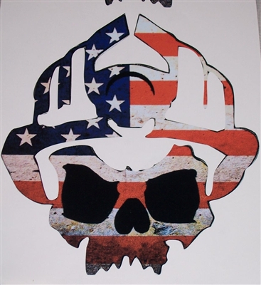 Firefighter American Flag Skull Decal