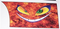 Evil Smiley Flame Rear Panel Decal