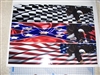 Golf Cart FULL COLOR  Checkered American or Rebel Flag EAGLE LARGE Side Stripe Graphics set