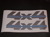 LARGE 4x4 # 2 Two Color (Silver w/ blue Stripe)Bed Decal 4" X 17" GMC CHEVY