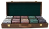 500 Ace King Suited Poker Chip Set with Walnut Case