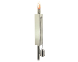 Polished Stainless Steel Lawn Torch Rectangular -Set Of 2