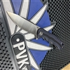 Bestech Knives BG22D-1 Bobcat Flipper Knife D2 Two-Tone Satin/Stonewashed Blade, Smooth Black & Blue G10 Handles, Liner Lock