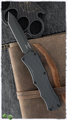Hogue Out The Front Automatic Exploit 3.5" Black Tanto Blade, Black Aluminum Frame