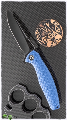 CIVIVI Wyvern Folding Flipper Knife, Blue FRN Scales, 3.5" Black D2 Steel Blade