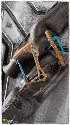 EOS Titanium Carabiner Bronze Finish with Blue Hardware