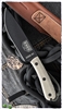 ESEE Knives ESEE-6HM-B Fixed Blade Knife, Modified Green Micarta Handle, 6" Black Coated Blade, Brown Leather Sheath