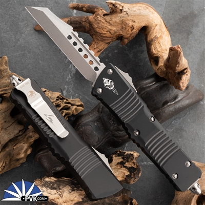 Microtech Combat Troodon Warhound 219W-10S Two Tone Blade Black Handle