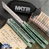 Medford Viceroy Tanto Tumbled Blade, Anodized Antique Green Handles, Silver HW