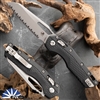 Microtech Standard Issue MSI 210T-12PMBK Ram-Lok Polymer Body Stonewash Full Serrated Blade Black Tri Grip Handle