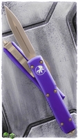 Microtech Ultratech D/E 122-13APPU Bronzed Apocalyptic Blade & HW Purple Handle