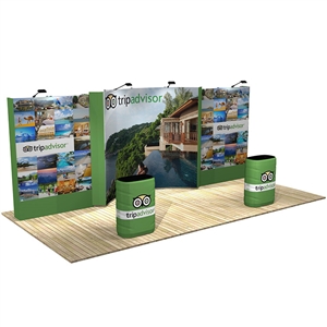 OneFabric 20 ft 3-Piece Trade Show Display With Counters [Kit 1]