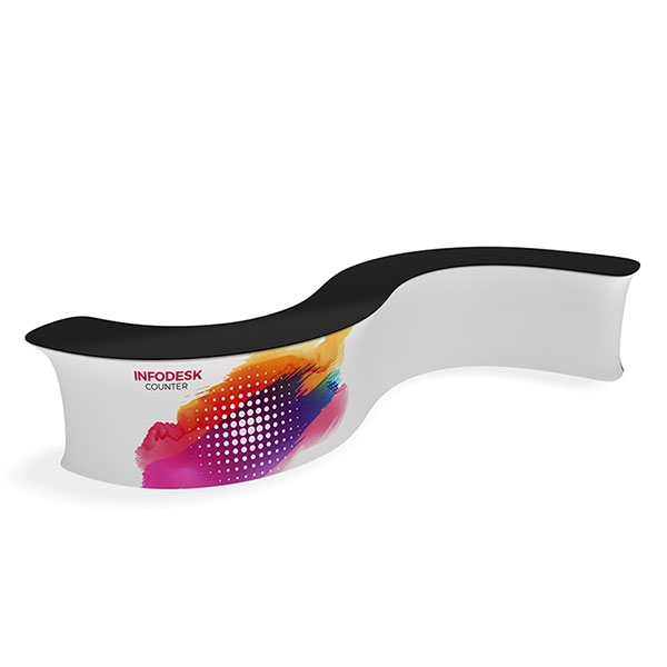 Waveline InfoDesk Trade Show Counter - Kit 08S | Tension Fabric Graphics