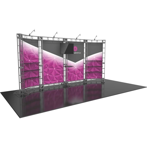 20ft Hercules 15 Orbital Express Truss Display with Fabric Graphics is the next generation in dynamic trade show structure. Modular and portable display truss for stage systems, trade show exhibit stands, displays and backwall booths