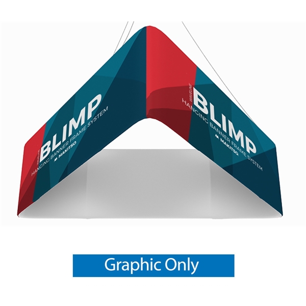 10' x 42'' MAKITSO Blimp Trio (Triangle) Hanging Tension Fabric Banner Single Sided Graphic Only is effective and affordable solution for trade show. The pillowcase style graphic is easy to assembly, the frame made from light weight aluminum. High quality