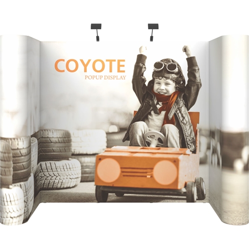 Deluxe Horseshoe Coyote 10ft Full Graphic Mural Fast Kit Display combines strength and reliability with style and ease of use. Named popup because of its small to large pop-up action, this type of display system is still one of the most portable
