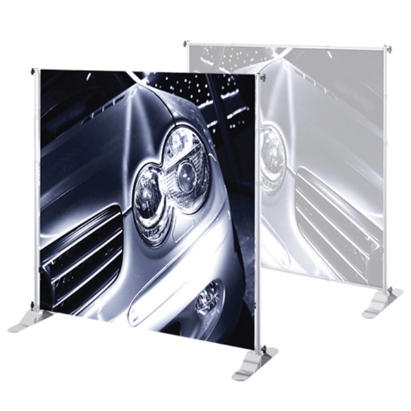 3ft x 5ft Jumbo Banner Small Tube Graphic Package. This particular selection has smaller tubes that measure 1 1/8"" in diameter and connect together on all four sides. The fabric graphic slides onto the top and bottom cross bars, and displays tautly.