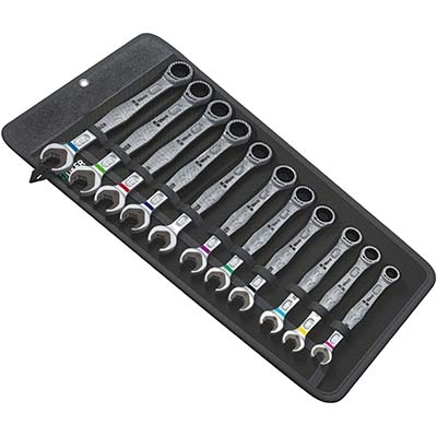 Wera 05020013001 Joker 11 PC Ratcheting Combination Metric Wrench Set With Roll Up Pouch