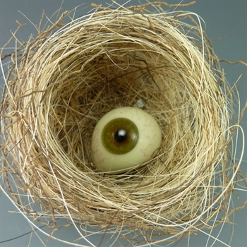 Antique Prosthetic Glass Eye, green-brown