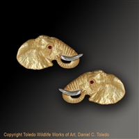 Elephant Earrings "Mini Monarchs" by wildlife artist and jeweler Daniel C. Toledo, Toledo Wildlife Works of Art