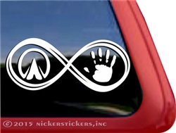 Equestrian Infinity Horse Hoof and Hand Horse Trailer Car Truck RV Window Decal Sticker