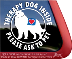 Great Pyrenees Therapy Dog Car Truck Window Decal Sticker