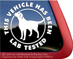 Lab Tested Labrador Retriever Dog iPad Car Window Decal Sticker