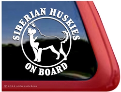 Siberian Husky on Board Dog iPad Car Truck Window Decal Sticker