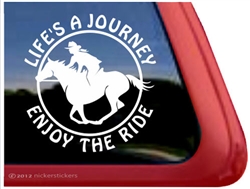 Galloping Female Rider Horse Trailer Window Decal
