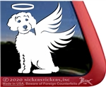Custom Schnoodle Angel Dog Car Truck RV Window Decal Sticker