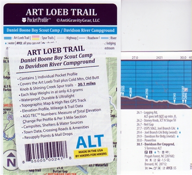 Art Loeb Trail Elevation Profile Map (2020 edition)