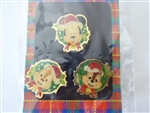 Disney Trading Pins 17156 JDS - Christmas Wreath Pin Card (3 Pin Set)