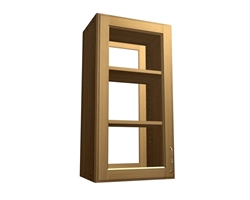 2 door glass cabinet with access from front and back
