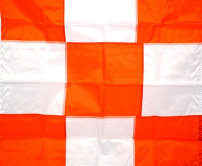 3' x 3' Printed Checker Orange / White