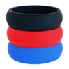 AKTYVUS Womens's Red/Blue Silicone Wedding Band Combo Pack