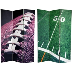 6 ft. Tall Double Sided Football Canvas Room Divider Screen