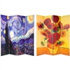 6 ft. Tall Double Sided Works of Van Gogh Canvas Room Divider Screen 4 Panel