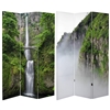 6 ft. Tall Double Sided Mountaintop Waterfall Canvas Room Divider Screen