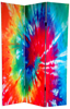 6 ft. Tall Double Sided Tie Dye Canvas Room Divider