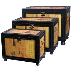 Set of 3 Storage Boxes Raging Stallions