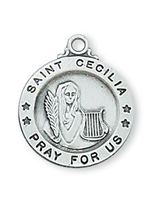 St Cecilia Sterling Silver on 18" Chain