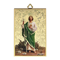4" x 6" Gold Foil Saint Jude Mosaic Plaque