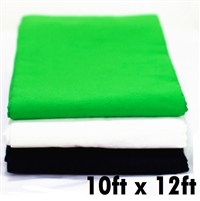 Package of  10ft x 12ft black white green muslin backdrop