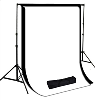 NEW Backdrop Stand High Key Muslin 10'x12' Black White Background Support Kit