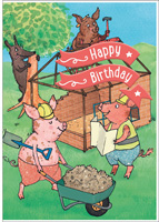 Cardooo Birthday Fairy Story Card The 3 Little Pigs