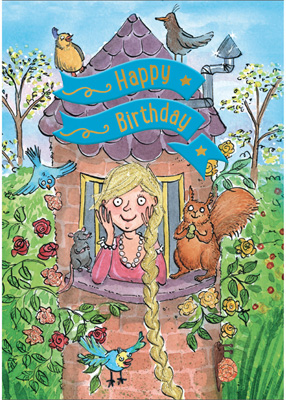 Cardooo Birthday Fairy Story Card Rapunzel