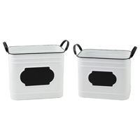 Rect White Buckets (set of 2)